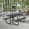 Flash Furniture Rectangle Picnic Table, Black, Metal, Mesh Top, 72-1/4 in L SLF-EML-72-BK-GG - alternate 1